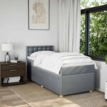 vidaXL Sommier à lattes de lit et matelas Gris clair 90x190 cm Tissu