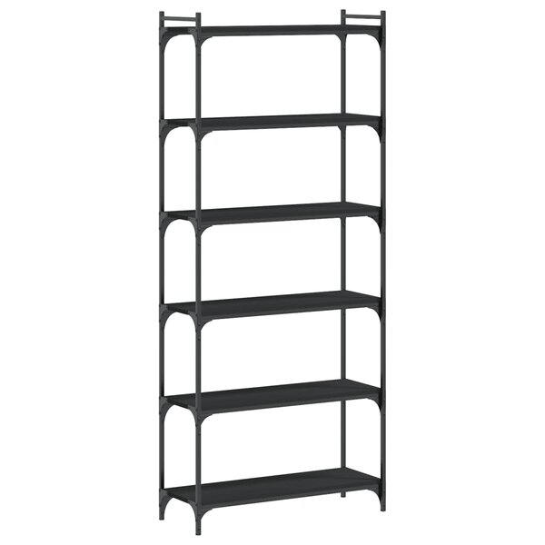 vidaXL Bibliothèque 6 niveaux noir 80x30x188 cm bois d'ingénierie