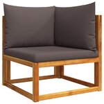 vidaXL Salon de jardin avec coussins 11 Pièces bois massif d'acacia
