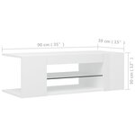 vidaXL Meuble TV avec lumières LED blanc brillant 90x39x30 cm