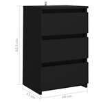 vidaXL Table de chevet Noir 40x35x62 5 cm Aggloméré