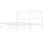 vidaXL Cadre de lit métal sans matelas et tête de lit blanc 150x200 cm