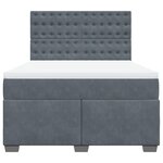 vidaXL Sommier à lattes de lit et matelas Gris foncé 140x200cm Velours