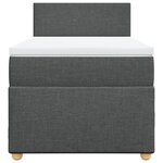 vidaXL Sommier à lattes de lit et matelas Gris foncé 90x190 cm Tissu