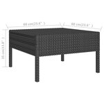 vidaXL Salon de jardin 6 Pièces avec coussins résine tressée noir