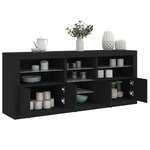 vidaXL Buffet avec lumières LED noir 162x37x67 cm