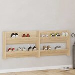 vidaXL Armoires à chaussures murales 2 Pièces Chêne Sonoma 80x18x60 cm