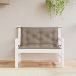 vidaXL Coussins de banc jardin lot de 2 taupe 100x50x7 cm tissu Oxford