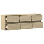 vidaXL Meuble TV mural avec lumières LED chêne sonoma 130x31x45 cm