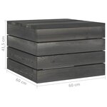 vidaXL Tables palette de jardin 2 Pièces Bois de pin massif Gris foncé
