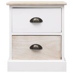 vidaXL 2 Pièces Tables de chevet Blanc et naturel 38x28x45 cm Paulownia