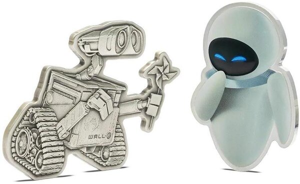 Pièce de monnaie en Argent 2 Dollars g 46.65 Millésime 2025 WALL-E AND EVE