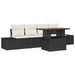 vidaXL Ensemble de salle à manger de jardin 5 pièces avec coussins en poly rattan et acacia