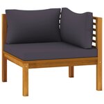 Salon de jardin meuble d'extérieur ensemble de mobilier 5 pièces avec coussin bois d'acacia solide 02_0016286