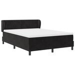 Lit Box Spring vidaXL avec Matelas Noir 160x200 cm en Velours