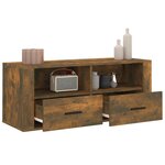 vidaXL Meuble TV Chêne fumé 100x35x40 cm Bois d'ingénierie