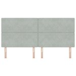 vidaXL Tête de lit en velours gris clair avec boutons en cristal tufté 200 cm