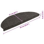 vidaXL Tapis d'escalier autocollants 10 Pièces anthracite 65x21x4 cm