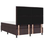 vidaXL lit à ressorts avec matelas marron foncé 140x190 cm en tissu