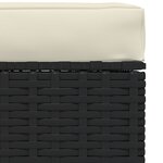 vidaXL Repose-pied de jardin et coussin Noir 70x70x30cm Résine tressée