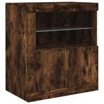 vidaXL Buffet avec lumières LED chêne fumé 162x37x67 cm