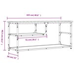 vidaXL Meuble TV chêne fumé 103x38x46 5 cm bois d'ingénierie et acier