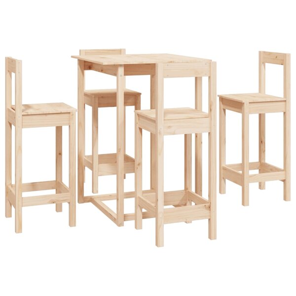 vidaXL Ensemble de bar 5 Pièces Bois de pin massif