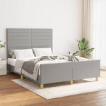 vidaXL Cadre de lit sans matelas gris clair 140x200 cm tissu