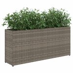 vidaXL Jardinière avec 2 pots gris 90x20x40 cm résine tressée
