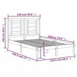 vidaXL Cadre de lit sans matelas blanc 120x190 cm bois massif