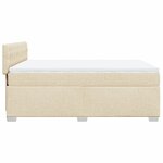 vidaXL Sommier à lattes de lit avec matelas Crème 160x200 cm Tissu