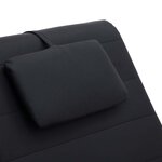 vidaXL Chaise longue de massage avec oreiller Noir Similicuir