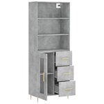 vidaXL Buffet haut Gris béton 69 5x34x180 cm Bois d'ingénierie
