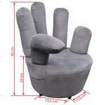 vidaXL Chaise en forme de main gris velours