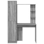 vidaXL Bureau avec rangement Gris Sonoma Bois d'ingénierie