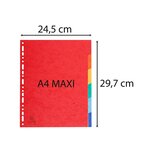 Intercalaires Carte Lustrée 225g 6 Positions - A4 Maxi - Couleurs Assorties - X 50 - Exacompta