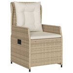 vidaXL Chaises inclinables de jardin lot de 2 beige résine tressée