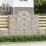 vidaXL Paniers à gabions arqués 13 Pièces 200x50x160/180 cm Fer galvanisé