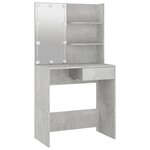 vidaXL Ensemble de coiffeuse avec LED Gris béton Bois d'ingénierie