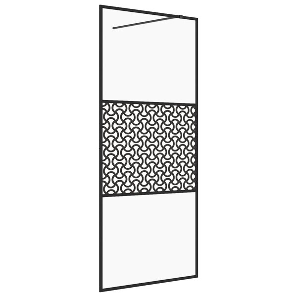 vidaXL Paroi de douche avec verre ESG transparent 100x195 cm Noir