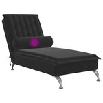 vidaXL Chaise longue de massage avec traversin noir velours