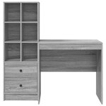 Bureau vidaXL avec rangement Gris Sonoma Bois d'ingénierie
