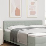 Tête de lit vidaXL avec boutons en cristal  capitonnée  gris clair  180 cm  velours