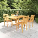 vidaXL Ensemble à manger de jardin 5 Pièces Bois de teck massif