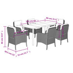 vidaXL Ensemble à manger de jardin et coussins 7 Pièces beige poly rotin