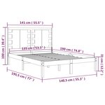 vidaXL Cadre de lit sans matelas 135x190 cm bois massif