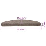 vidaXL Tapis d'escalier autocollants 15 Pièces Crème 56x17x3cm Aiguilleté