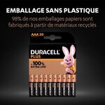 Duracell - NOUVEAU Piles alcalines AAA Plus, 1.5 V LR03 MN2400, paquet de 20