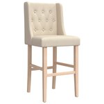 vidaXL Chaises de bar lot de 2 bois massif d'hévéa et tissu