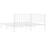 vidaXL Cadre de lit métal sans matelas et tête de lit blanc 193x203 cm